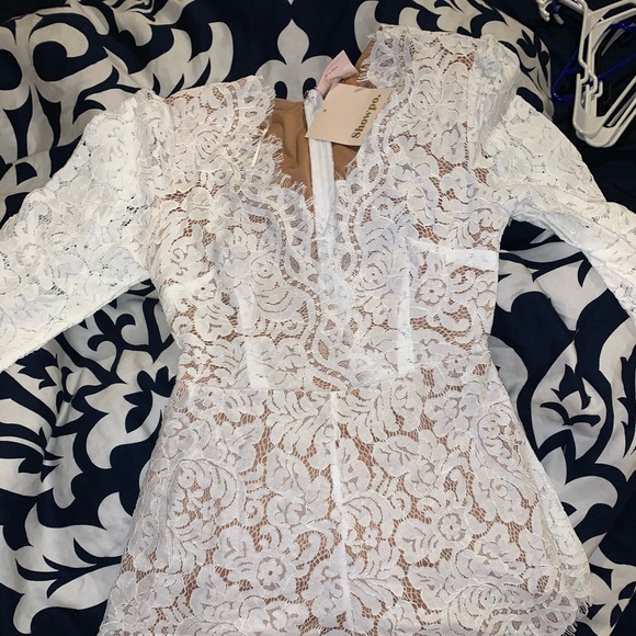Showpo. Pants - Showpo White Lace Romper